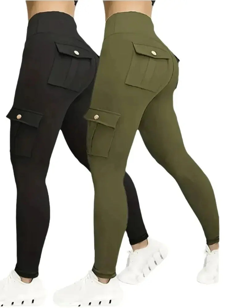 Seamless Yoga Cargo Leggings for Women with Pocket - High Waist Hip Lifting Fitness Pants (Available in 1, 2, or 3 Pieces)
