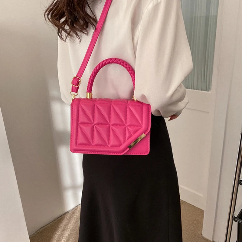 2024 Designer Plaid PU Leather Crossbody Shoulder Bag for Women