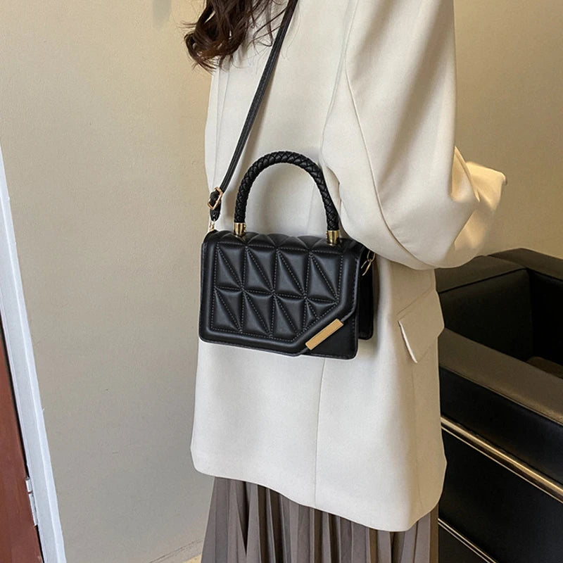 2024 Designer Plaid PU Leather Crossbody Shoulder Bag for Women