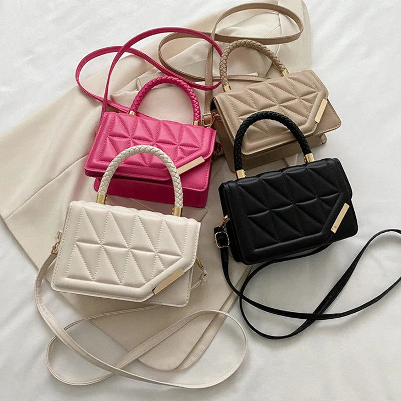 2024 Designer Plaid PU Leather Crossbody Shoulder Bag for Women