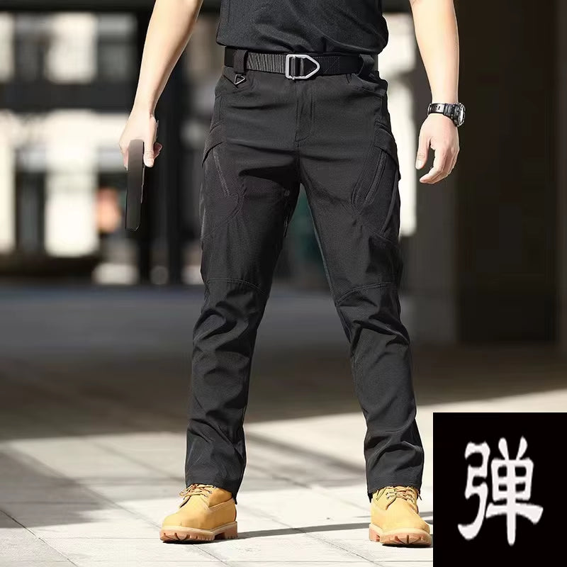 Men's Elastic Cargo Pants for Spring and Autumn - Versatile Outdoor Trousers for Trekking, Hiking, Camping, Climbing, Running, and Cycling