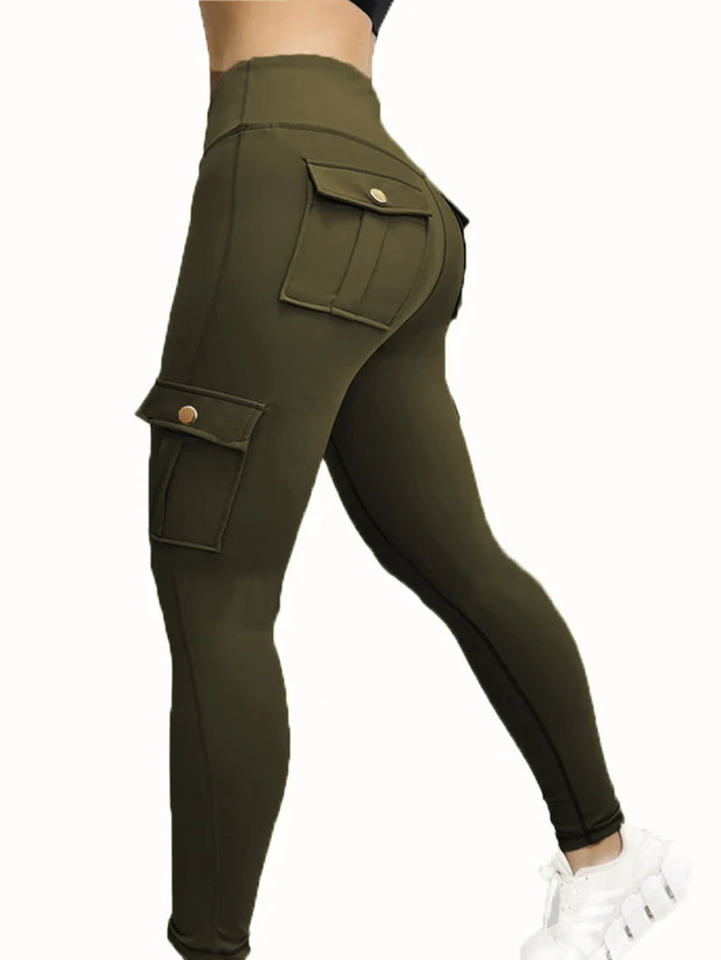 Seamless Yoga Cargo Leggings for Women with Pocket - High Waist Hip Lifting Fitness Pants (Available in 1, 2, or 3 Pieces)