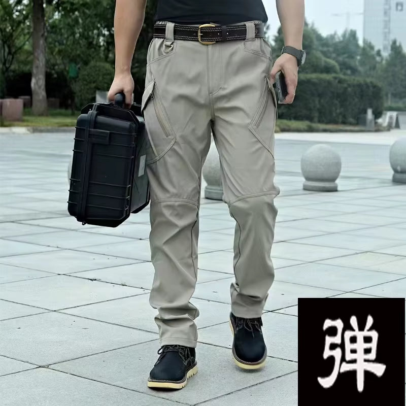 Men's Elastic Cargo Pants for Spring and Autumn - Versatile Outdoor Trousers for Trekking, Hiking, Camping, Climbing, Running, and Cycling