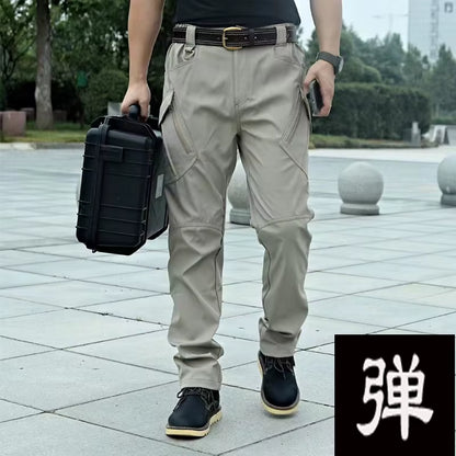 Men's Elastic Cargo Pants for Spring and Autumn - Versatile Outdoor Trousers for Trekking, Hiking, Camping, Climbing, Running, and Cycling