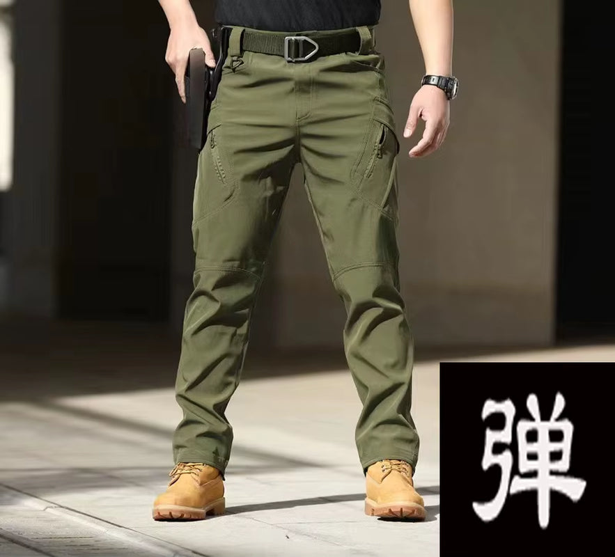 Men's Elastic Cargo Pants for Spring and Autumn - Versatile Outdoor Trousers for Trekking, Hiking, Camping, Climbing, Running, and Cycling