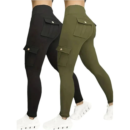 Seamless Yoga Cargo Leggings for Women with Pocket - High Waist Hip Lifting Fitness Pants (Available in 1, 2, or 3 Pieces)