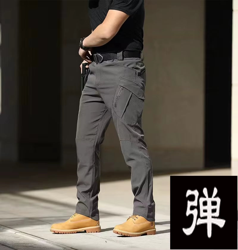 Men's Elastic Cargo Pants for Spring and Autumn - Versatile Outdoor Trousers for Trekking, Hiking, Camping, Climbing, Running, and Cycling