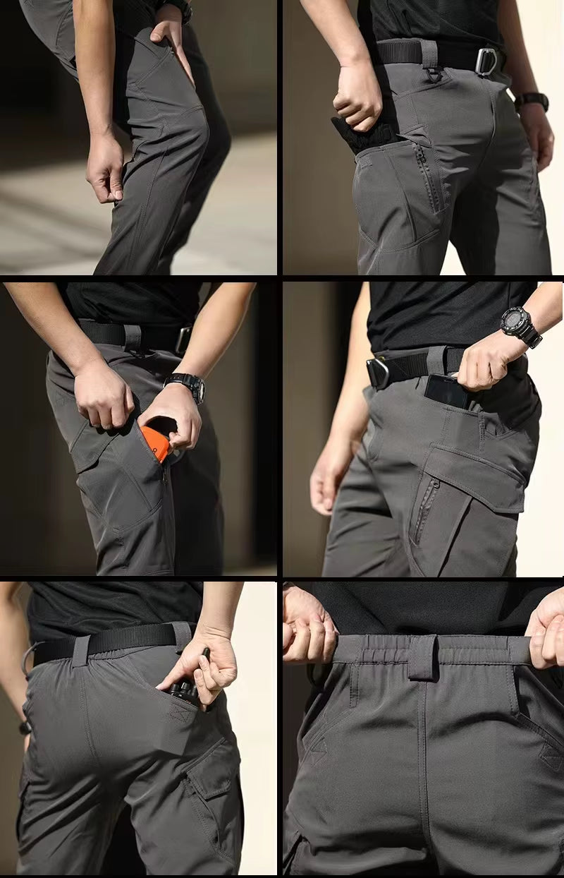Men's Elastic Cargo Pants for Spring and Autumn - Versatile Outdoor Trousers for Trekking, Hiking, Camping, Climbing, Running, and Cycling
